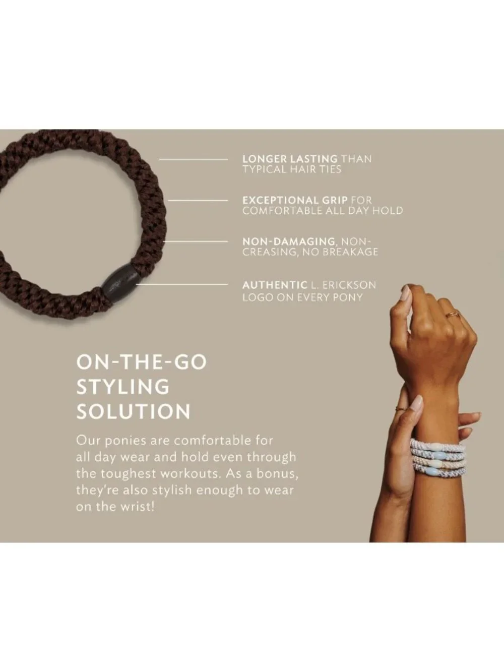Thick Hair Ponytail Holders - 15 Pack Grab & Go Hair Ties for Easy Styling